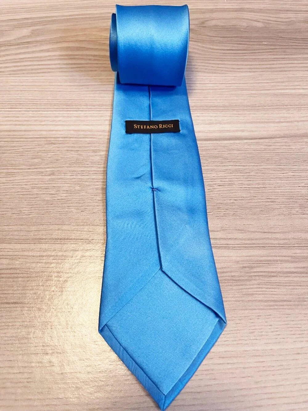 Stefano Ricci 100% Silk Solid Sky Blue Luxury Designer Tie Made in Italy